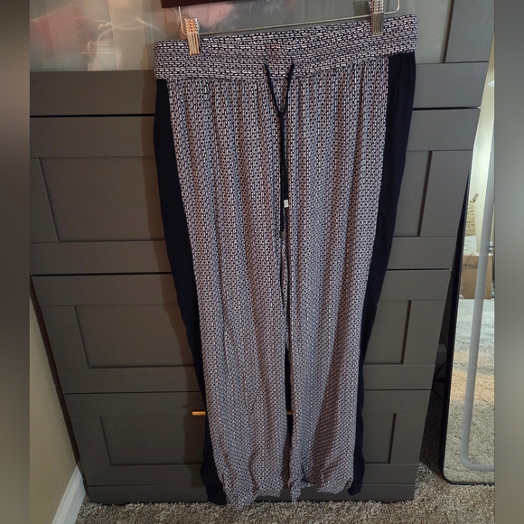 Kenar Blue and White Wide Leg Pants - Picture 1 of 3